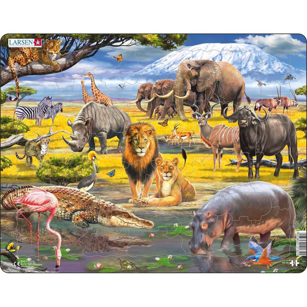 Photos - Jigsaw Puzzle / Mosaic Springbok Larsen Savannah Children's Jigsaw Puzzle 43pc: Educational Paperboard Animal Theme, Memory & Creative Skills 