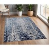 HomeRoots 4' X 6' Blue Ivory And Gray Geometric Distressed Area Rug - 2 of 3