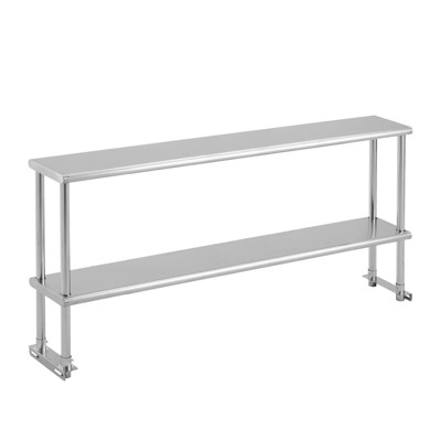 Commercial Work Table with Casters and Backsplash, Heavy Duty Stainless Steel Prep Table for Kitchen, Utility Workbench