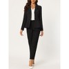 Allegra K Women's Vintage Ruffle Hem Belted Notched Lapel Office Work Blazers - 4 of 4