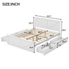 King/Queen Size Platform Bed with Four Storage Drawers and Support Legs, White/Gray-ModernLuxe - 3 of 4