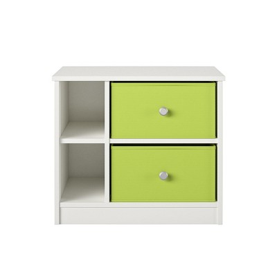 Ameriwood Home Mya Park Nightstand with 2 Fabric Bins