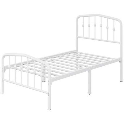 Yaheetech Wooden Bed Frame With Wood Slat Support, White(twin) : Target