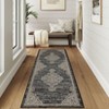 Vintage Rug Soft  Non Slip Carpet Low Pile Stain Resistant Floor Cover Oriental Accent  Rug for Living Room Bedroom Nursery,Black/2'3"x7'3" - 3 of 4