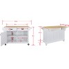 Mobile Rolling Kitchen Island with 2 Large Drawers, Towel and Seasoning Rack, 2 Spacious Storage Compartments with Adjustable Shelves for Dining Room - 3 of 4