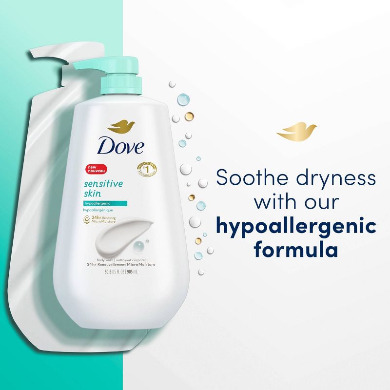 Dove Beauty Sensitive Skin Hypoallergenic Body Wash Pump - 30.6 fl oz, 6 of 12