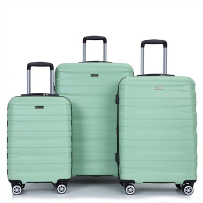 BEAFUP Set of 3 Luggage Sets PC Lightweight & Durable Expandable Suitcase with Two Hooks, Double Spinner Wheels, TSA Lock, (21/25/29)