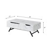Throm White Faux Marble Grain Finish Coffee Table W/Lift Top - 2 of 4