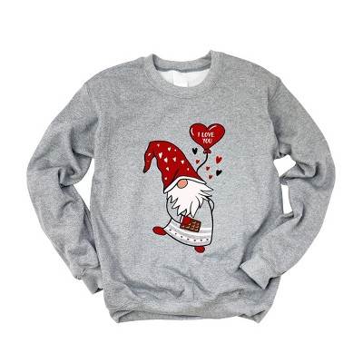 Simply Sage Market Women's Graphic Sweatshirt Valentine Gnome Heart