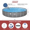 Coleman Round Durable Power Steel Frame Deluxe Series 26' x 52" Above Ground Outdoor Swimming Pool Set with Filter Pump and Ladder, Silver - 4 of 4