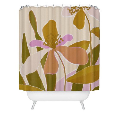 Alisa Galitsyna Colorful Iris Flowers Shower Curtain Green - Deny Designs