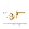 Black Bow Jewelry 8mm Two Tone Moon and Star Post Earrings in 14k Gold and Rhodium - 4 of 4