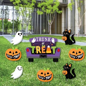 Big Dot of Happiness Trunk or Treat - Yard Sign and Outdoor Lawn Decorations - Halloween Car Parade Party Yard Signs - Set of 8 - 1 of 4