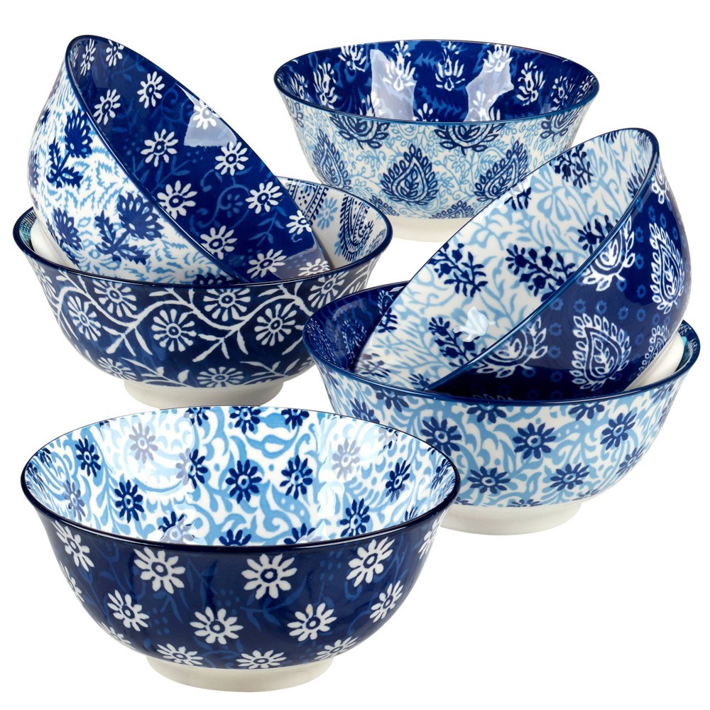 Photos - Other kitchen utensils Certified International Set of 6 30oz Carnival All Purpose Bowls Blue 