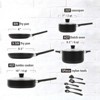LunaLulink 13 Piece Nonstick Aluminum Alloy Cookware Set, Black - 2 of 3