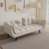 JUJABU 57" Beige Loveseat Sofa with Soft Armrests and Throw Pillow for Apartment or Small Spaces - 3 of 4