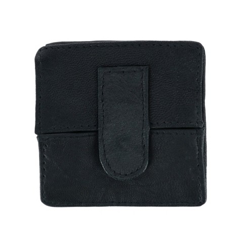 Ctm Leather Squeeze Coin Change Pouch, Black : Target