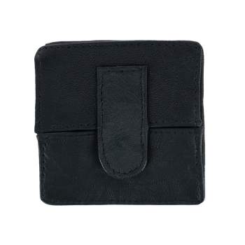 CTM Leather Fold Up Coin Change Pouch with Snap Button Closure