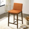 Vynxaria Orange Dining Chairs - Mid-Century Vegan Leather Counter Seating - 3 of 4