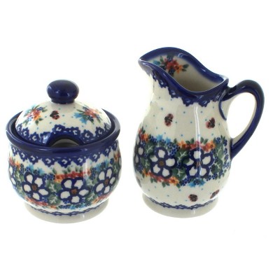 Blue Rose Polish Pottery Scarlett Cream & Sugar Set