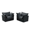 Set of 2 Corduroy Slipcovered Armchairs and Deep Seat or Sofas with Removable Covers and Large Pillows, 300lb Capacity Each - 2 of 4