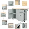 Kitchen Island, with Storage Rack, Drawers, Spice Rack & Towel Rack, for Dining, Kitchen & Barbecue - 3 of 4