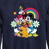 Boys' - Disney - Character Group Rainbow Flower Graphic Long Sleeve Fleece Sweatshirt - 2 of 4