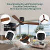 DOMETOUR 52 Inch Ceiling Fan Natural 3 Solid Wood Fan Blade Noiseless Reversible, Remote Control For Living Room - 2 of 4