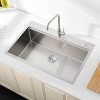 Gulches 33"x22" Stainless Steel Kitchen Sink, Single Bowl Overmount Handmade Brushed, with Cutting Board & Colander - 3 of 4