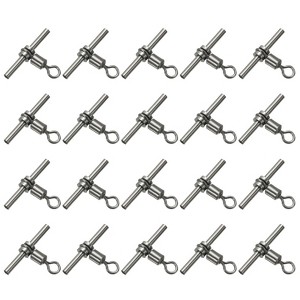 Unique Bargains 3-Way T-Shape Brass High Strength Cross Line Fishing Swivels 20 Pcs - 1 of 4