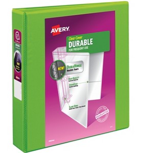 Avery Durable View 3 Ring Binder, 1.5" Slant Rings, 1 Chartreuse Binder (17835) - 1 of 4
