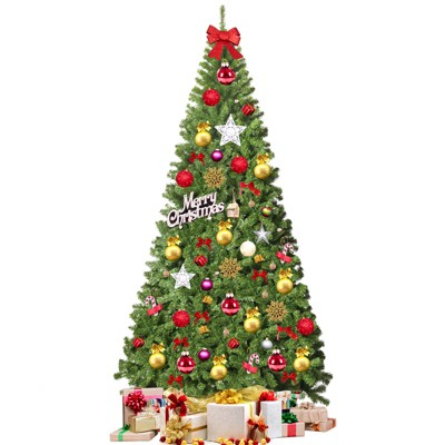 Tangkula Artificial Christmas Tree PVC Hinged Spruce Xmas Tree with Branch Tips
