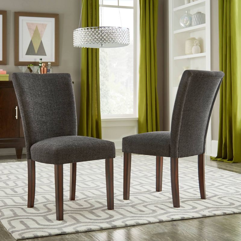 Set of 2 Quinby Upholstered Parson Dining Chairs Black Heather - Inspire Q, 3 of 7