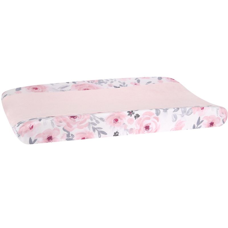 Bedtime Originals Blossom Watercolor Floral Changing Pad Cover - Pink/Gray, 3 of 5