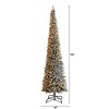 Nearly Natural 12-ft Flocked Pencil Artificial Christmas Tree with 1000 Clear Lights and 1819 Bendable Branches - 2 of 4