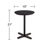 BenchMaster Bailey Modern Minimalist Slate Round Standing Pedestal Table 15" Wide Black for Spaces Living Room Bedroom Bedside Entryway - 4 of 4