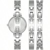 Women's Crystal Bangle Watch Set, Silver-tone "X" shaped bangle with adjustable end links; jewelry clasp and extender - 3 of 4