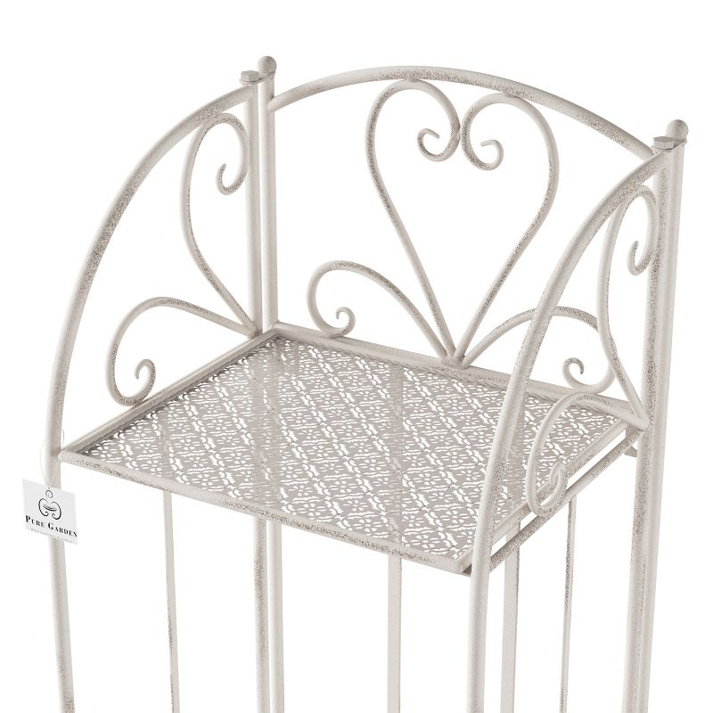 Nature Spring 3-Tier Folding Wrought Iron Plant Stand Vertical Shelf Indoor/Outdoor Home and Garden Display, 4 of 8