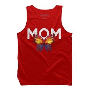 Men's Design By Humans Mother's Day Rainbow Butterfly Mom By MeowShop Tank Top - 1 of 2
