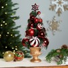 Northlight Peppermint Swirls Christmas Tabletop Potted Tree - 17" - Red and White - image 2 of 4