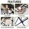 MUKE Oversized Padded Camping Chair for Adults, Heavy Duty Foldable Lawn Chair with Cup Holder & Cooler Bag, Thick Padded Camp Chair for Camping - 2 of 4