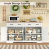 USIKEY Large Sideboard Buffet Cabinet with 4 Doors and 2 Drawers, Modern Coffee Bar with Adjustable Shelves for Kitchen, Dining Room, White - 3 of 4