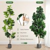7FT Fiddle Leaf Fig Tree Artificial with 141 Leaves - Realistic Faux Ficus Lyrata Trees in 9" White Planter Pot, Indoor Fake Floor Plants ,Gift - 4 of 4