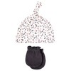 Hudson Baby Infant Girl Cotton Cap and Scratch Mitten Set, Berry Floral, 0-6 Months - 3 of 4