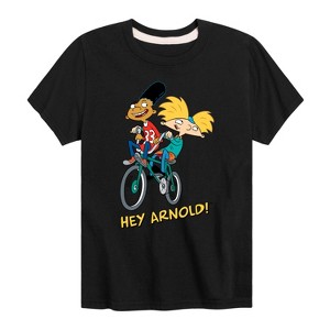 Boys' - Hey Arnold! - Arnold and Gerald on Bike Short Sleeve Graphic T-Shirt - 1 of 4