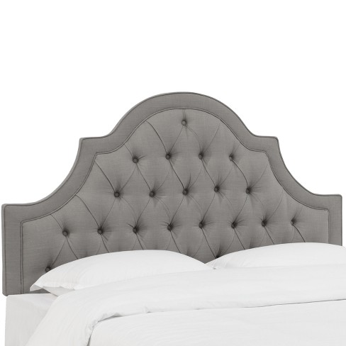Bella High Arch Tufted Headboard Queen, Gray Tufted Bed Frame Queen