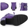 BLISSFUL STEP Lace Up Platform Buckle Chunky Heel Ankle Boots for Women - 3 of 4