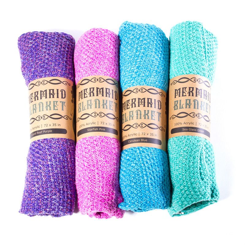 Kitchen + Home Mermaid Tail Blanket - Mermaid Pattern Knitted Throw for Adults and Kids - 72, 4 of 5