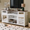 Karl Home Fireplace White TV Stand with Sliding Mirrored Door for TVs up to 70in.Entertainment Center - 4 of 4