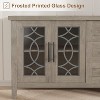 Farmhouse TV Stand , Mid Century Modern Entertainment Center with Glass Door, Rustic Television Stands 2 Storage Door & 3 Drawer for 70 inch TVs - 4 of 4